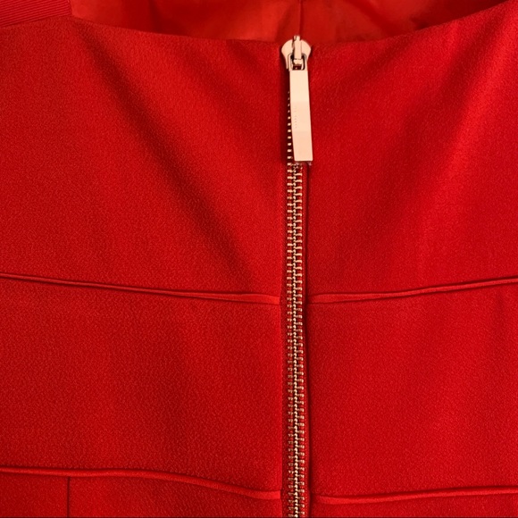 NWT Ted Baker red ribbon adjustable strap fitted knee-length dress - Picture 12 of 16